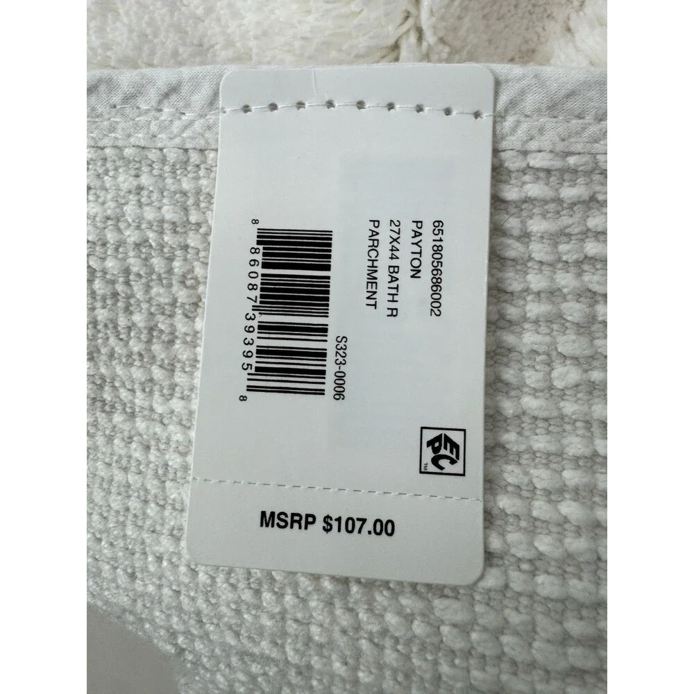 Ralph Lauren Payton Large Bath Rug 27x44” in Parchment NWT